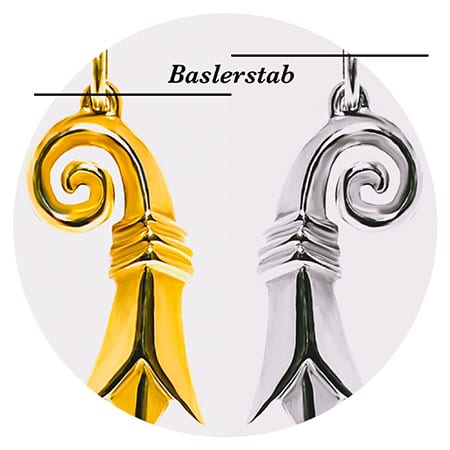 Baslerstab in Gold Silber