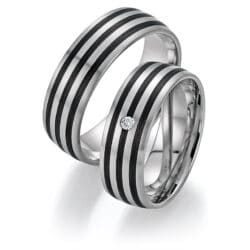 Silber Carbon Ringe